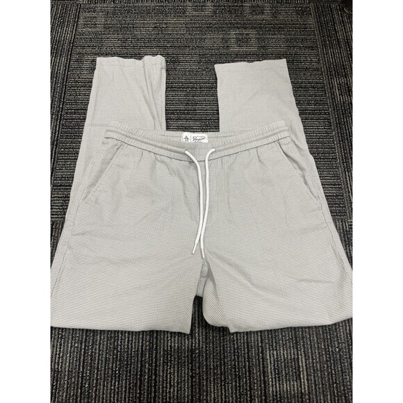 Original Penguin Munsingwear Men's Pants Gray White Plaid Stretch Slim Fit MED - Picture 2 of 11